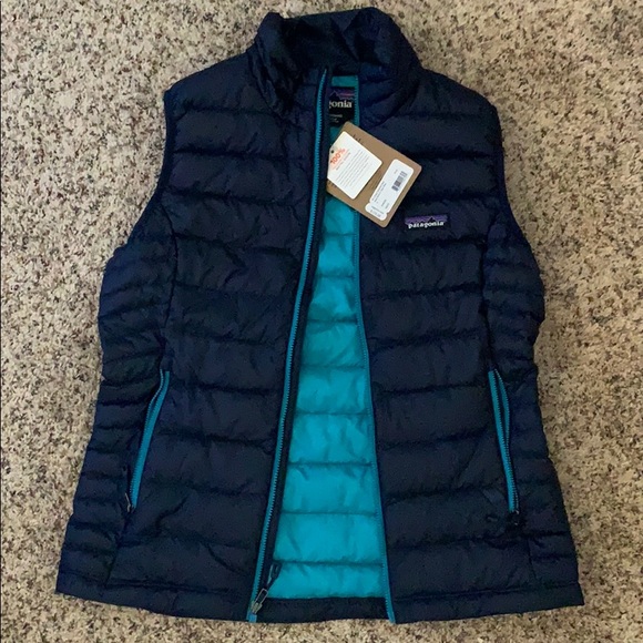 patagonia down sweater vest navy